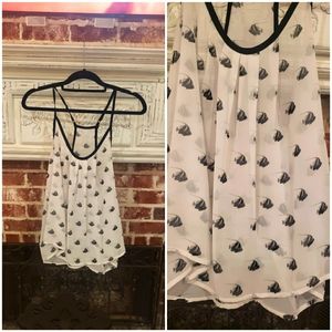 Sheer with fish print camisole, Size M/L, adorable 😍